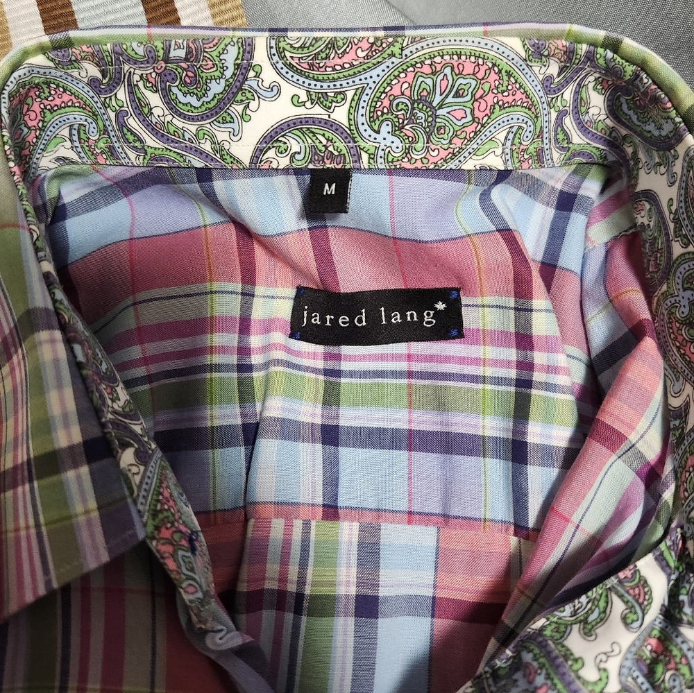 Jared Lang Mens Medium check sport shirt